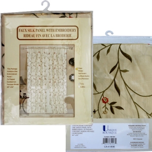 Faux Silk Panel With Embroidery 42" x 84"