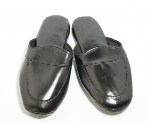 Men's Leather Look Indoor Slippers