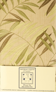 Rattan Vinyl Flannel Back Tablecloth