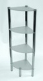 4-Tier Chrome Corner Glass Stand