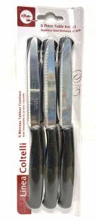 6 Pc. Steak knives black