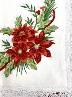 Embroidered Holiday Tablecloth  (call for availability)