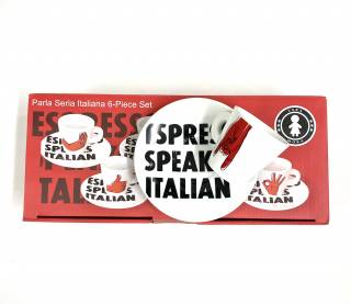 Speak Italian Espresso Cups (set of 6 cups/saucers)