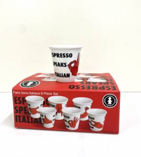 Speak Italian Espresso Cups (set of 6 cups)