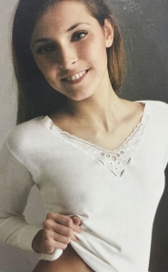 Ladies Long Sleeve Cotton & Wool Undershirt (#1392)