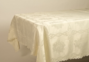 72" Wide Jacquard Look Tablecloth