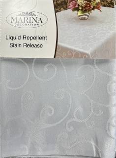 Stain Resistant Jacquard Look Tablecloth 