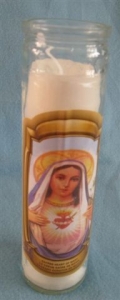Religious Candle C016 Sacred Heart Mary