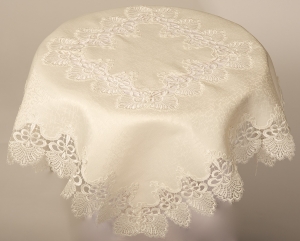 Beige Lace Table Topper